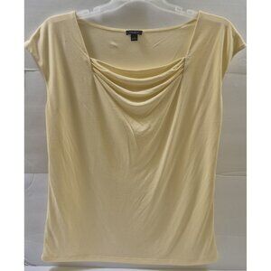 Ann Taylor Women's Size L Yellow Solid Sleeveless Shirt